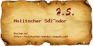 Holitscher Sándor névjegykártya